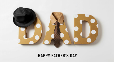 Happy father s day with dad letters and stylish accessories