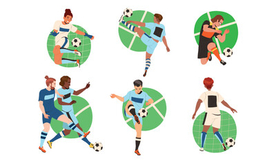 Dynamic Illustrations of Soccer Players Exhibiting Various Actions in Competitive Settings