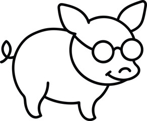 vector illustration of a pig