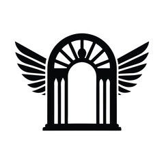 Angel gate icon vector silhouette illustration