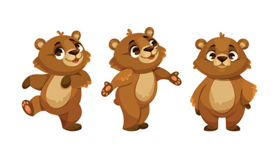 Adorable and Cute Cartoon Bear Characters Ideal for Animation and Creative Design Work