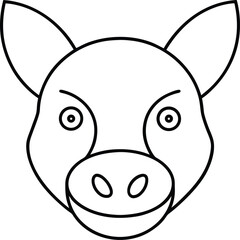 vector illustration of a cartoon pig