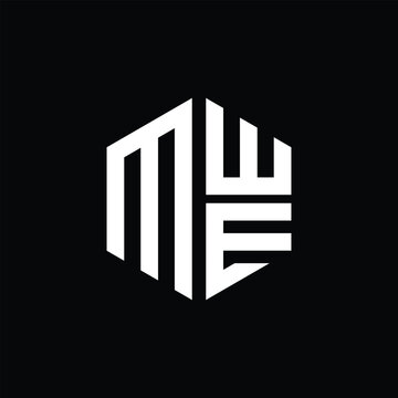 MWE logo MWE icon MWE monogram MWE letter minimalist Circle flat Unique modern abstract logo design.