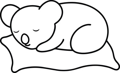 black and white cartoon illustration of a bear