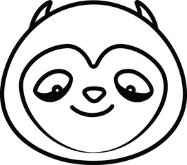 black and white cartoon illustration of a bear