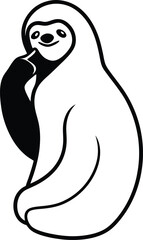 black and white cartoon illustration of a bear