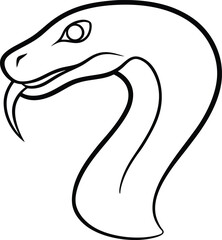 snake black and white cartoon