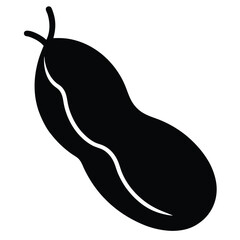 Peanut Illustration Simple Black and White Design