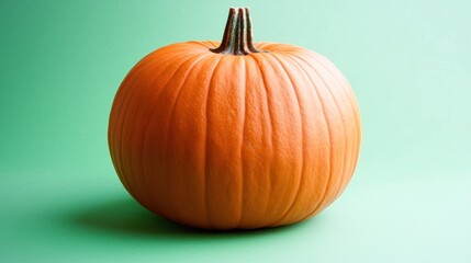 Single orange pumpkin studio shot