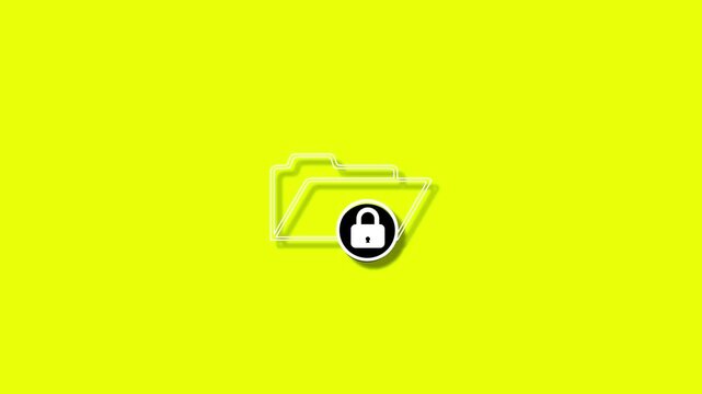 A document icon with padlock in line animation, suitable for secure file sharing, private data handling, icon motion line graphic lock file
