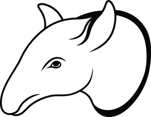 vector illustration of a black rhino