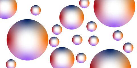 Holographic fluid circles in pastel colors. Lightness and dreamy essence of floating bubbles with Rainbow Reflections. Design soap bubbles on a white background. Modern abstract white bubble backgroun