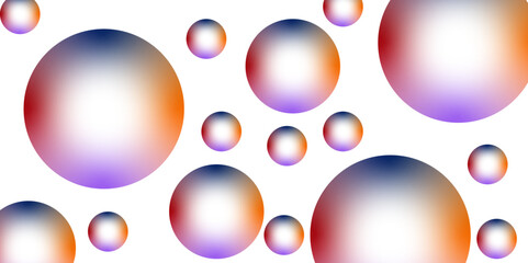 Holographic fluid circles in pastel colors. Lightness and dreamy essence of floating bubbles with Rainbow Reflections. Design soap bubbles on a white background. Modern abstract white bubble backgroun