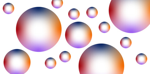 Holographic fluid circles in pastel colors. Lightness and dreamy essence of floating bubbles with Rainbow Reflections. Design soap bubbles on a white background. Modern abstract white bubble backgroun