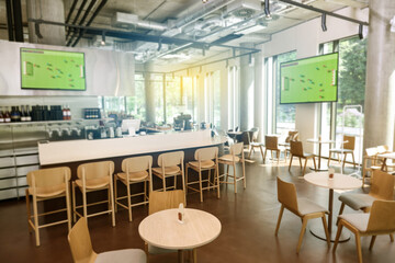 Broadcasting soccer match on TV sets in bar