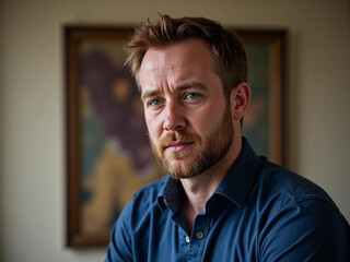 Obraz premium Confident Senior Businessman Portrait – Smiling Professional with Modern Background