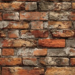 Fototapeta premium Rustic aged multicolor brick wall surface