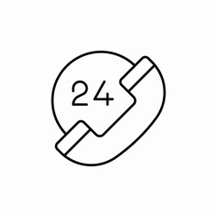 24 hours call icon sign vector