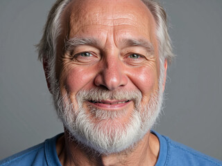 Obraz premium Confident Senior Businessman Portrait – Smiling Professional with Modern Background