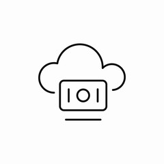 cloud money icon sign vector