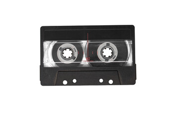 Vintage cassette. Single vintage or old retro cassette tape isolated on white. Suitable for marketing or business purposes. PNG file