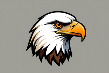 Fototapeta premium Powerful Bald Eagle Head Profile Illustration