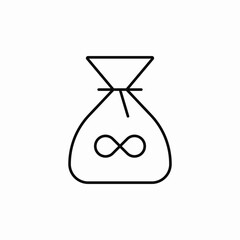 endless money bag icon sign vector