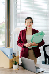 Female secretary holding file searching for documents in office. Young woman checking business documents, checking accounts, searching for documents, tax, accounting.