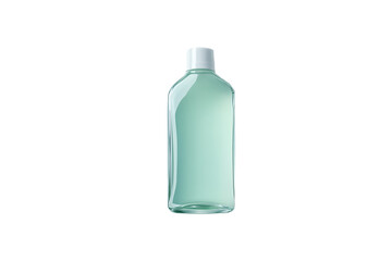 Elegant clear bottle with refreshing blue liquid inside