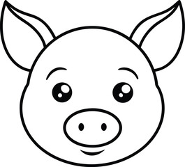 vector illustration of a pig