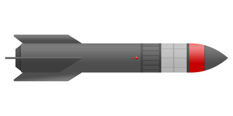 Vector Illustration of Ballistic Missile Rocket. Isolated on White Background for Military Weapon Symbol or War Concept Design
