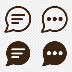 Chat icons. Speech bubble symbol set