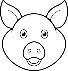 vector illustration of a pig