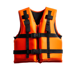 Bright Orange Life Vest with Black Straps