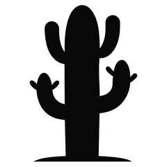 Obraz premium cactus icon, desert plant vector, succulent silhouette clipart, nature botanical symbol