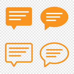Chat icons. Speech bubble symbol set