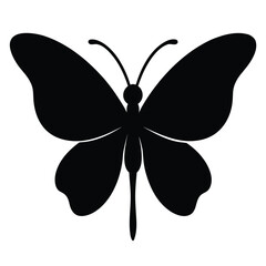butterfly icon, flying insect silhouette, nature beauty clipart, winged animal vector, spring garden element

