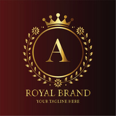 Golden anniversary label with ribbon design vector illustration LOGO A