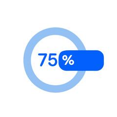 75% Complete Progress Circle Graphic Design Element