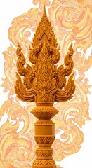 Ubon Ratchathani Candle Festival in Thailand, an unsymmetrical overhead composition of ceremonial objects,