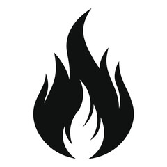 fire icon, flame vector, heat symbol silhouette, burning element illustration, energy and light design

