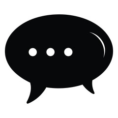 chat icon, message bubble vector, conversation symbol silhouette, speech dialog illustration, communication design

