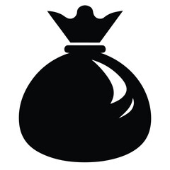 money bag icon, finance vector, savings silhouette, wealth symbol illustration, banking and investment design

