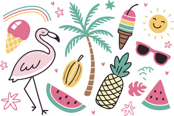 hello summer collection vector illustration 