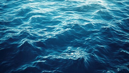 Deep blue ocean waves, textured surface