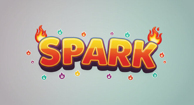 Fiery Spark Text Effect Bold, 3D, and Animated Design