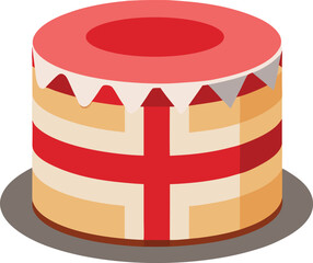 cake with chocolate and cherry, Birthday cake, Festivals cake, England flag theme cake