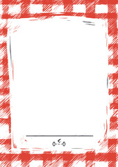 Obraz premium Red checkered frame with white space for text or images 