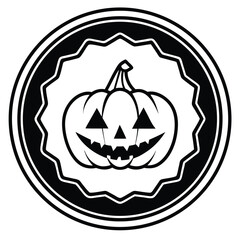 Vector illustration of a scary Halloween pumpkin head with an evil smile, perfect for autumn holiday decorations