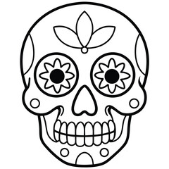 day of the dead skull art.eps